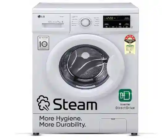  LG 7 Kg, 5 Star, Direct Drive Technology, Steam Wash, 6 Motion DD, Smart Diagnosis, Fully-Automatic Front Load Washing Machine (F